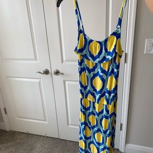 Blue, white and yellow girls maxi dress XL